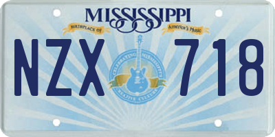 MS license plate NZX718