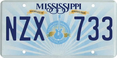 MS license plate NZX733