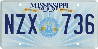 MS license plate NZX736