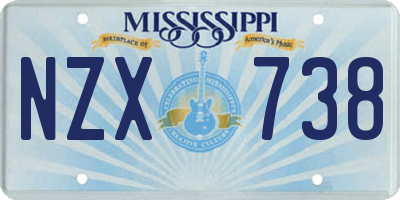 MS license plate NZX738