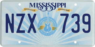 MS license plate NZX739