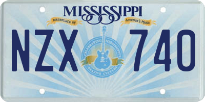MS license plate NZX740