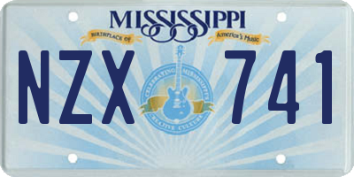 MS license plate NZX741