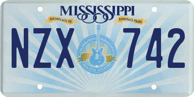 MS license plate NZX742