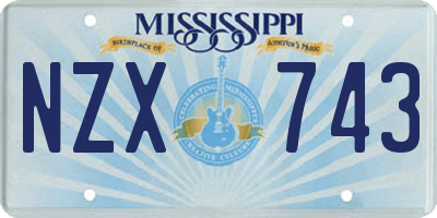 MS license plate NZX743