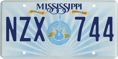 MS license plate NZX744