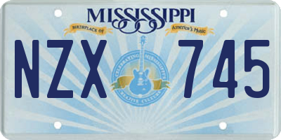 MS license plate NZX745