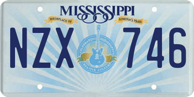 MS license plate NZX746