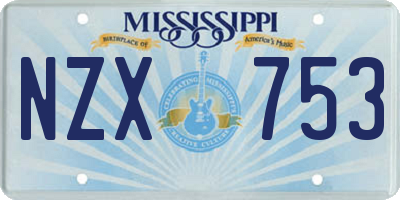 MS license plate NZX753