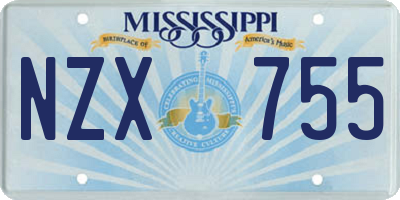 MS license plate NZX755