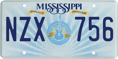 MS license plate NZX756