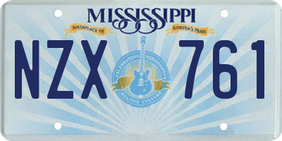 MS license plate NZX761
