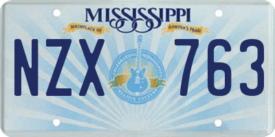 MS license plate NZX763