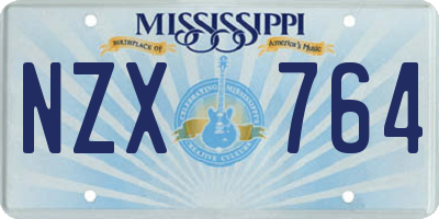 MS license plate NZX764