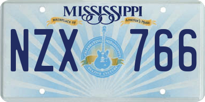 MS license plate NZX766