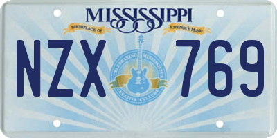 MS license plate NZX769