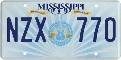 MS license plate NZX770