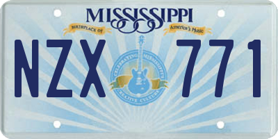 MS license plate NZX771