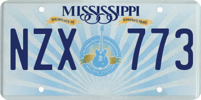 MS license plate NZX773