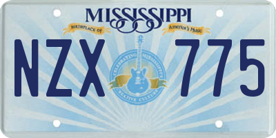 MS license plate NZX775
