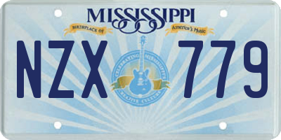 MS license plate NZX779