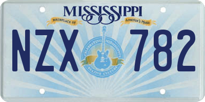 MS license plate NZX782