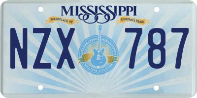 MS license plate NZX787