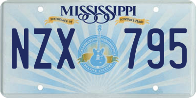 MS license plate NZX795