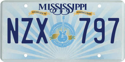 MS license plate NZX797