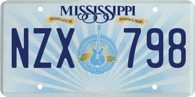MS license plate NZX798
