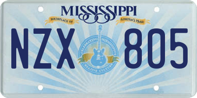 MS license plate NZX805