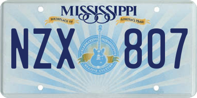 MS license plate NZX807
