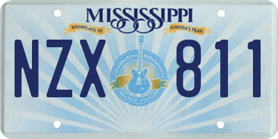 MS license plate NZX811
