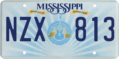 MS license plate NZX813