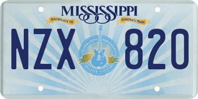 MS license plate NZX820