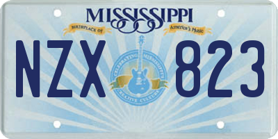 MS license plate NZX823