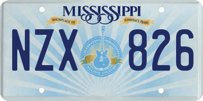MS license plate NZX826