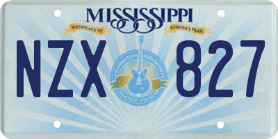 MS license plate NZX827