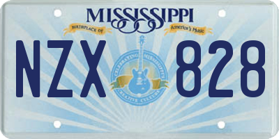 MS license plate NZX828