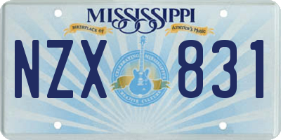 MS license plate NZX831