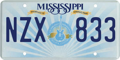 MS license plate NZX833