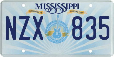MS license plate NZX835