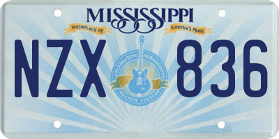 MS license plate NZX836