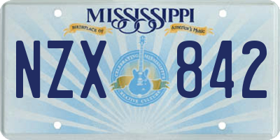 MS license plate NZX842
