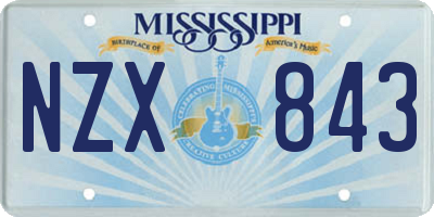 MS license plate NZX843