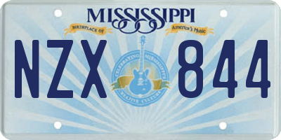 MS license plate NZX844