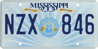 MS license plate NZX846