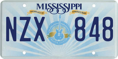 MS license plate NZX848