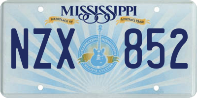 MS license plate NZX852