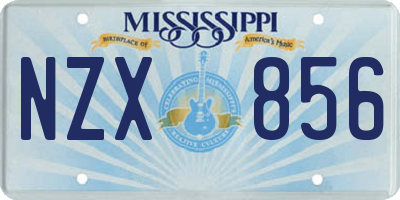 MS license plate NZX856